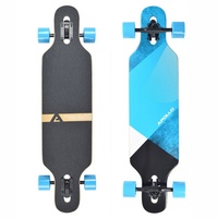 Apollo Longboard Twin Tip DT Longboard 36", gefertigt aus 8 Holzlagen in angesagtem TwinTip-Shape blau