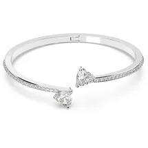 Swarovski Mesmera Soul Armreif, Herz, Weiss, Rhodiniert