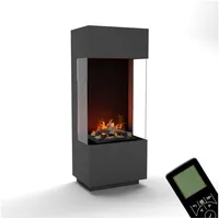 GLOW FIRE Elektrokamin OGF 1 Wasserdampf Kamin, Standkamin, Elektrischer Kamin, Wasserdampfkamin mit 3D Feuer und Knisterfunktion grau