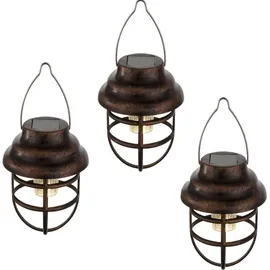 bmf-versand Solarleuchte Garten 3er Set Laterne zum Hängen Solarlampe Außen Leuchte Solar