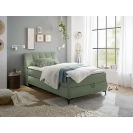 ed exciting design Atlantis Boxbett / Polsterbett 120 x 200 cm mit Bettkasten und Stauraum im Kopfteil