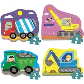Trefl Baby-Puzzle Fahrzeuge auf dem Bau 4in1 (3,4,5,6 Teile)