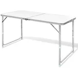 vidaXL Campingtisch Klappbar Höhenverstellbar Silber