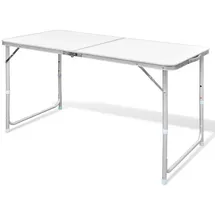 vidaXL Campingtisch Klappbar Höhenverstellbar Silber