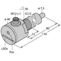 Turck Eintauchsensor FCS-G1/2A4-AP8X-H1141/L080 6870008 Betriebsspannung (Bereich): 19.2 - 28.8 V/DC