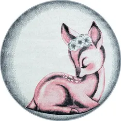 Kinderteppich Rosa Rosa Ø ca. 120 cm
