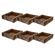 Novaliv Holzkiste Vintage 30 x 25 x 8 cm 6-tlg. Braun