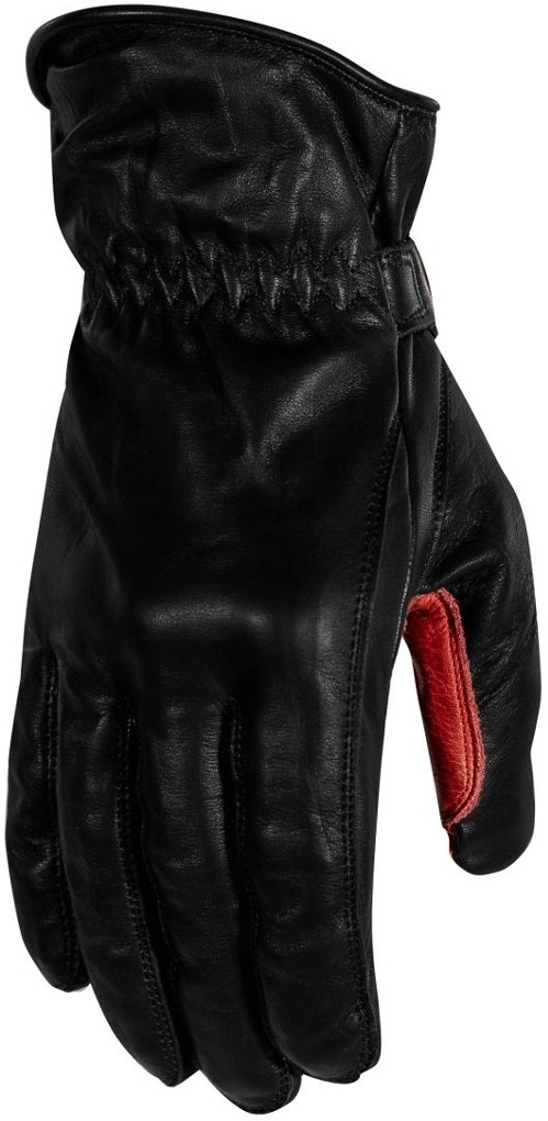 Rusty Stitches Johnny Motorfiets handschoenen, zwart-rood, L