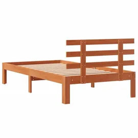 vidaXL Massivholzbett ohne Matratze Wachsbraun 100x200 Kiefernholz