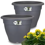 Gardebruk Blumentopf 2er-Set anthrazit 29x22cm 7,1L