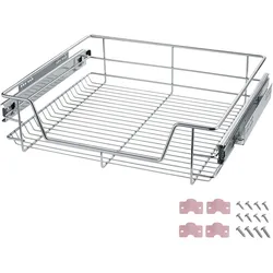 tectake® Teleskopschublade, verchromt, verstellbare Breite, einfache Montage