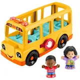 Fisher-Price Little People Schulbus mit Musik und 2 Figuren für Kinder ab 1 Jahr, mehrsprachige Version,