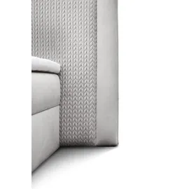 Fun Möbel Boxspringbett Schlafzimmerbett CEDRIC 180x200cm Stoff Magic Velvet Hellgrau - Grau