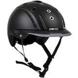 Casco Reithelm MISTRALL-1 schwarz L (58-62cm) + MyStyle Wechselstreifen Bianchi (türkis)