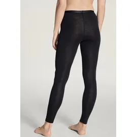 CALIDA Leggings "True Confidence", Damen, Gr. XXS (32/34), N-Gr, schwarz (ws schwarz), Feinripp, Obermaterial: 70% Wolle, 30% Seide, unifarben, normal lang, Hosen Leggings, wärmend, elastisch, Feinripp-Qualität, atmungsaktiv, weich