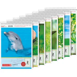 Brunnen Schulblock A5 Lineatur 2, 40 Blatt, sortiert