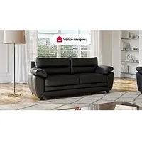 vente-unique Sofa 3-Sitzer - Kunstleder - Schwarz - MANOA