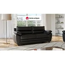 vente-unique Sofa 3-Sitzer - Kunstleder - Schwarz - MANOA