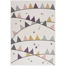 Carpet City Kinderteppich »Anime9381« rechteckig 11 mm Höhe Spielteppich, Wimpel, Weicher Flor, Pflegeleicht, Kinderzimmer beige