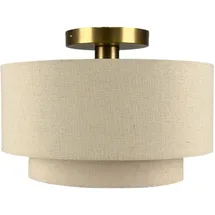 Relaxdays Deckenlampe 1 Leuchtmittel Leinen Beige/Bronze