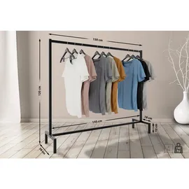 CLP Melva Kleiderständer 150 x 38 x 120 schwarz