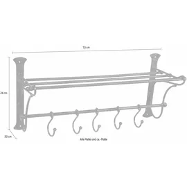 Ambiente Haus Garderobenleiste, Regal mit Haken 54 cm