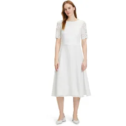 Cocktailkleid VERA MONT "Vera Mont Cocktailkleid mit Spitze", Damen, Gr. 44, Normalgrößen, weiß (rohweiß), Chiffon, Spitze, Obermaterial: 100% Polyester. Futter: 100% Polyester., feminin, ausgestellt kurz, Rundhals, 3/4-Ärmel, Kleider, Spitze