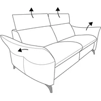 Sofa 2,5 Sitzer MAINSTADT (BHT 194x92x95 cm) - Bezug: Lederlook - BHT 194x92x95 cm