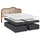 Dynamic24 Boxspringbett 180x200 Rattan Schlafzimmer Bett Doppelbett Ehebett Topper