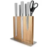 Navaris Messerhalter doppelseitig magnetisch aus Akazie - Magnet Messerblock Messerbrett Magnethalter beidseitig - Messer Halterung Holz unbestückt