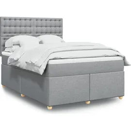 vidaXL Boxspringbett 140 x 200 cm Hellgrau