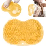 Silikon Matte Badematte, Fußbürste Dusche Fußmassagegerät, Fußwäscher Bath Massage Pad mit Rutschfesten Saugnäpfen für Fußpflege Entspannung, Erhöhung der Durchblutung, Peeling (Yellow)