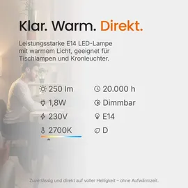 LEDVANCE LED-Birne 1,8W E14 250 lm