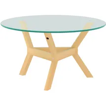 Homcom Couchtisch Transparent Metall Ø80 x 45 cm