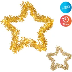 NÄVE LED Dekoobjekt "LED Deko Stern", gold (goldfarben), Ø 50cm, Lampen, gold,warmweiß, incl. Timer (6on/18off), Ø 50 cm, Weihnachtsdeko
