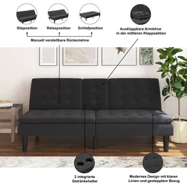 dorel home Schlafcouch Kunstleder 2-Sitzer Braun