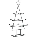 vidaXL Metall-Weihnachtsbaum zum Dekorieren Schwarz 105 cm