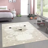 CARPETIA Spielzimmer Teppich Kinderzimmerteppich hell niedlicher Löwe beige Creme, 160 x 230 cm