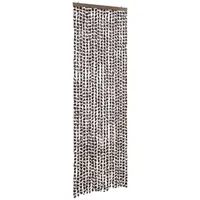 VidaXL Fliegenvorhang Braun und Weiß 56x200 cm Chenille