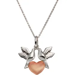 Firetti Kette mit Anhänger »Schmuck Geschenk Silber 925 Halsschmuck Halskette Tauben-Herz« Firetti silberfarben-roségoldfarben