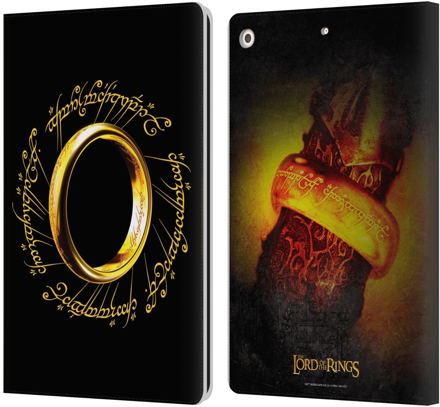 Head Case Designs Offizielle The Lord of The Rings The Fellowship of The Ring Einen Ring Grafiken Leder Brieftaschen Handyhülle Hülle Huelle kompatibel mit Apple iPad 10.2 2019/2020/2021
