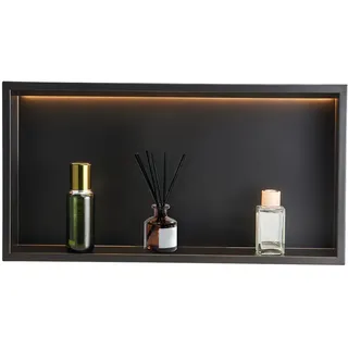 Vevor Duschnische, Duschregal mit LED-Streifen, 10,16x33,02x63,5cm