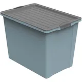 Rotho Stapelbox Compact A3 mit Rollen 70 l Blau