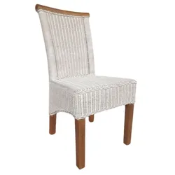Esszimmer Stuhl Rattanstuhl Esstisch Stuhl weiß Perth Rattan natur Korbstuhl nachhaltig : ohne Sitzkissen