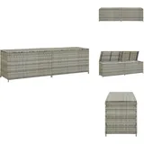 Vidaxl - Gartenbox Poly Rattan 200x50x60 cm Grau - Auflagenbox - Gartenbox - Gartentresore - Outdoor Box - Wetterfest