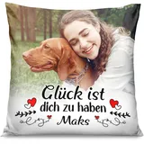 Ferocity Personalisiertes FOTOGESCHENK mit eigenem Foto (45 x 45 cm) Foto-Kissen mit Fotos & Text Bedrucken Zum Jahrestag, Geburtstag, Valentinstag (mit Füllung) Herz und Pfeile [091]