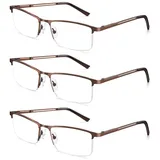 LITIMA 3 STÜCKE Lesebrille Herren Mit Blaulichtfilter, Blaulicht Herren Lesebrille, Feder Scharnier Lesebrillen Sehhilfe Augenoptik Brille