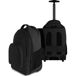 normani Daypack Rucksack mit Trolleyfunktion 30 Liter Yori, Trolley-Rucksack mit Rollen schwarz
