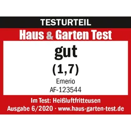 EMERIO AF-123544.7 5.5L 1400W Airfryer, digital, 1400 Watt Schwarz mit 5.5 Liter Fassungsvermögen