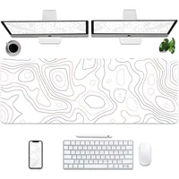 BLESWIN Leder-Schreibtischunterlage 120 * 43cm, Büro-Schreibtisch unterlage aus PU-Leder, Computer-Laptop-Schreibtischunterlage, große Mausmatte für Zwei Computer oder Laptops